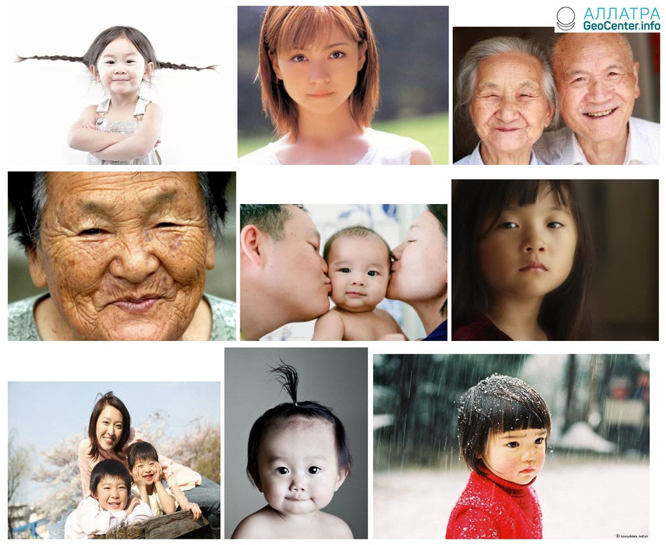 Японцы разного возраста в единении