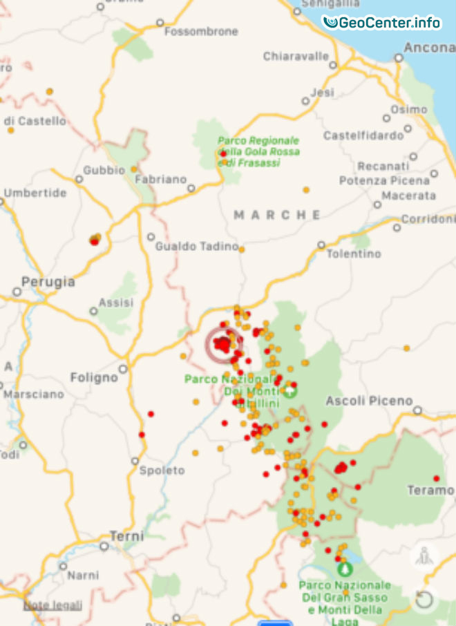 Более 40 землетрясений зарегистрировано 8 июля 2017 года в  Италии