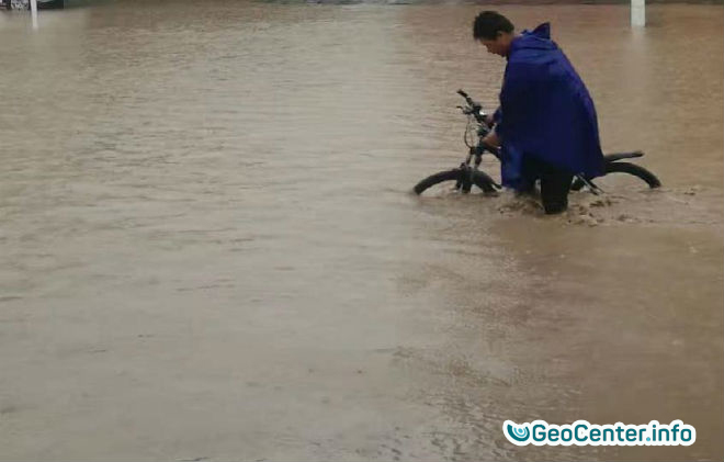 Сильные ливни  в Китае вызвали наводнение, август 2017 года