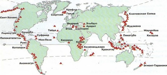 Карта вулканов