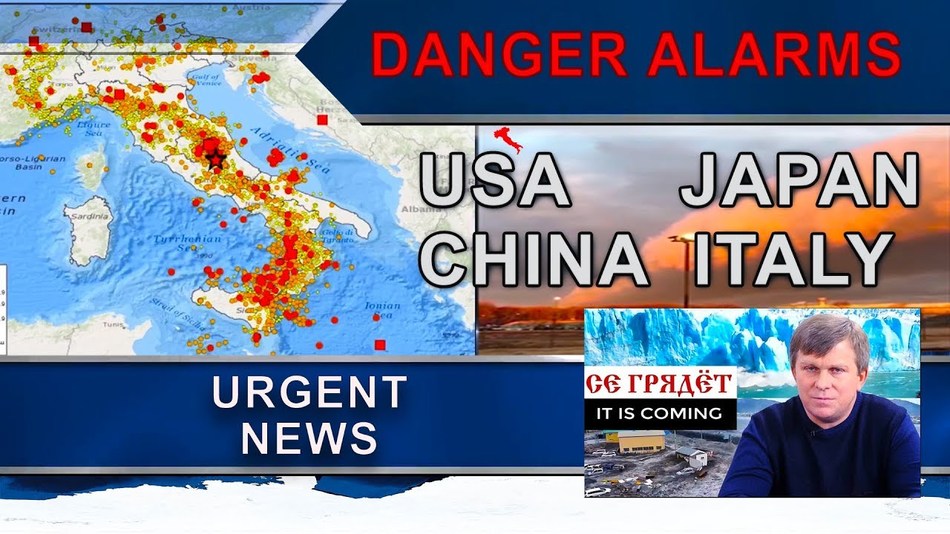 Breaking News. Danger alarms in USA, Japan, China, and Italy