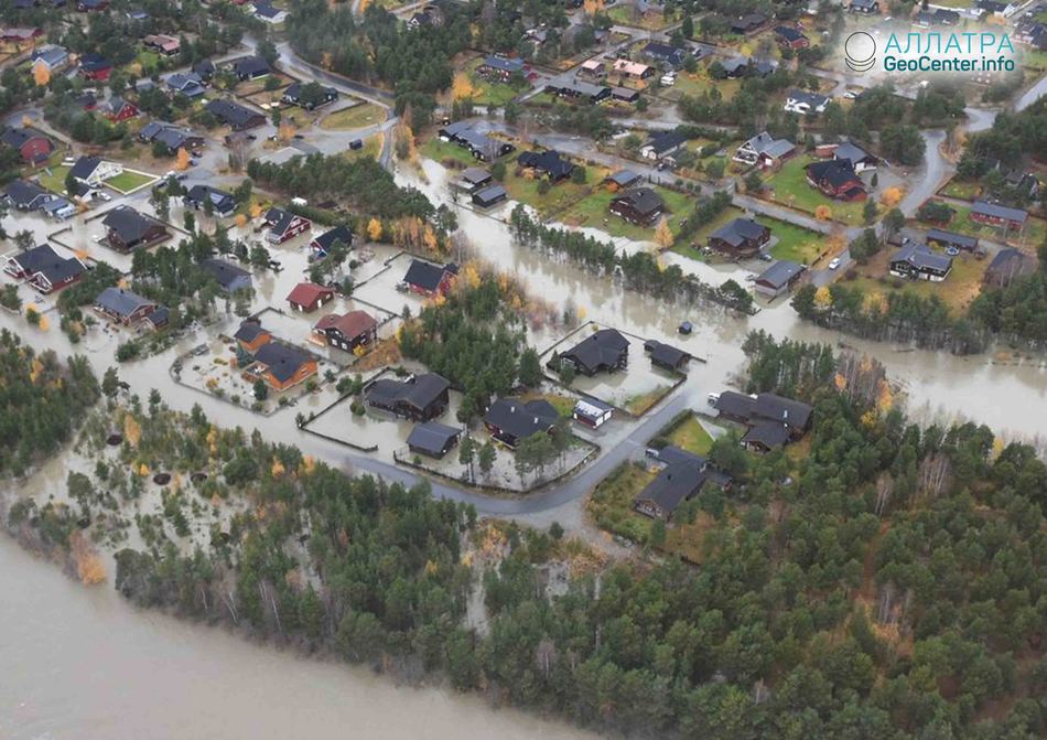 Масштабное наводнение в Норвегии, октябрь 2018 г.