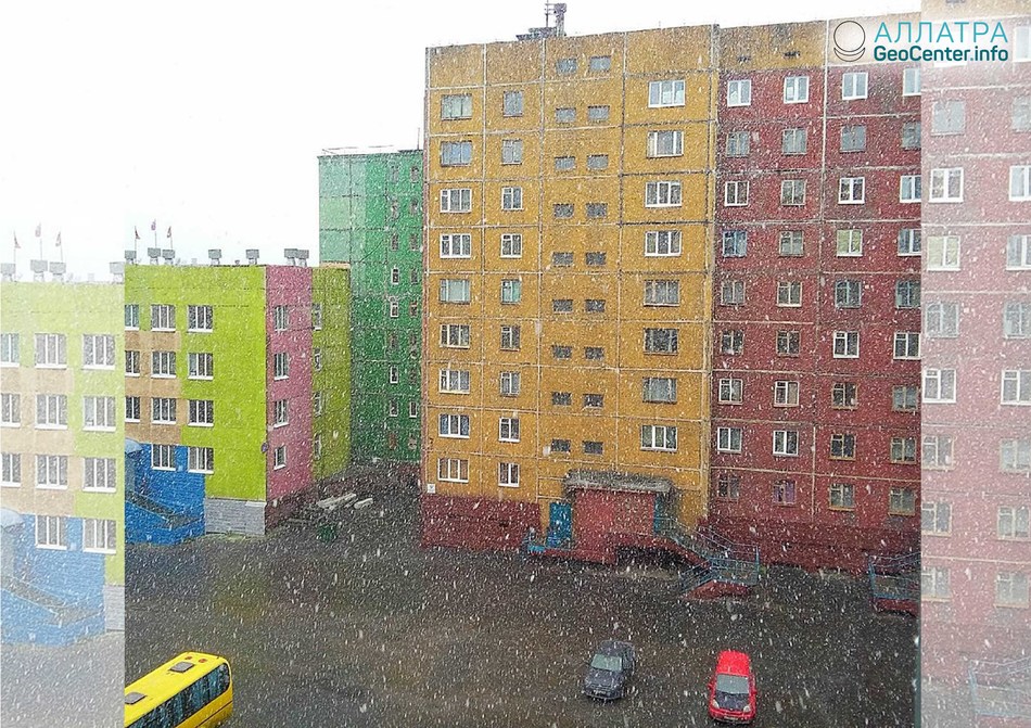 Снег в Норильске в июле 2018 г.