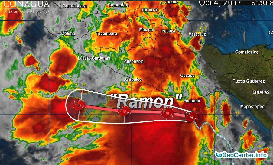 Тропический шторм &quot;РАМОН&quot;  у побережья Мексики, октябрь 2017 года