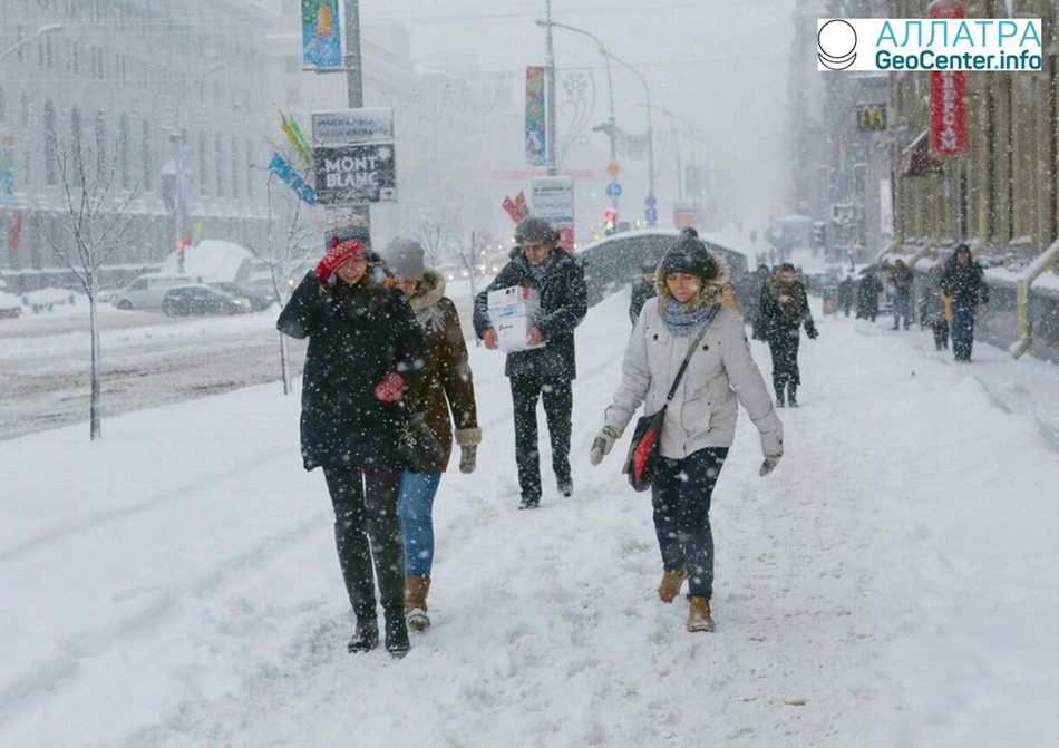 Снежный циклон в Минске, март 2018 г.