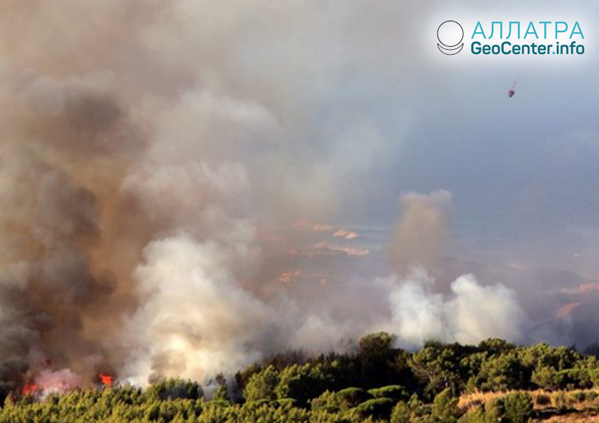 Лесной пожар в Португалии, октябрь 2018