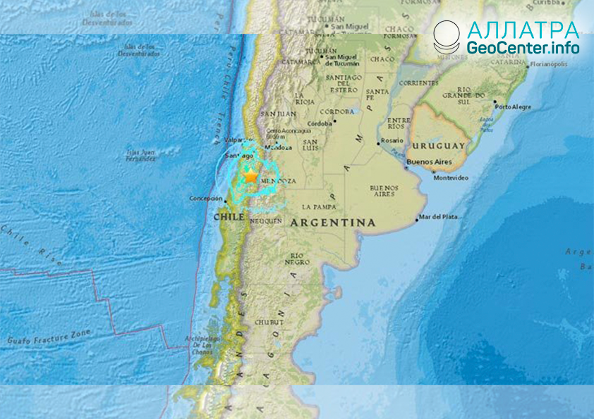 Мощное землетрясение в Чили, ноябрь 2018 г.