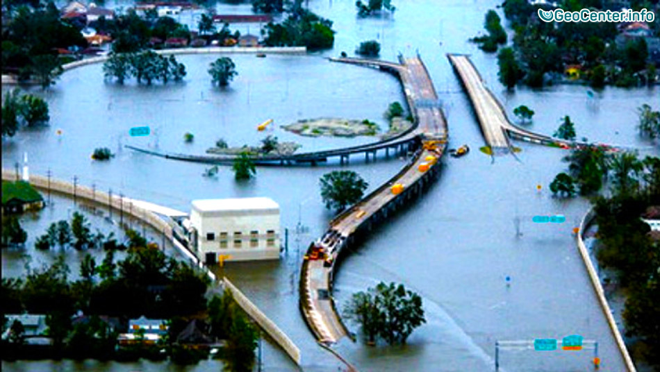 Проливные дожди вызвали наводнение в штате Луизиана (США)