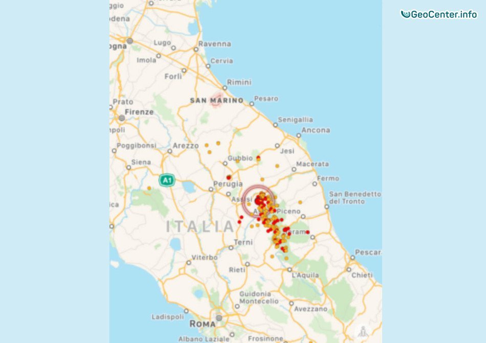 Более 40 землетрясений зарегистрировано 8 июля 2017 года в Италии