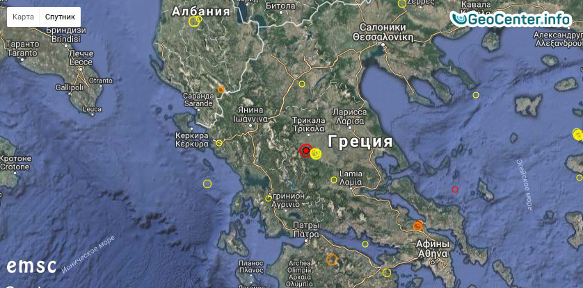 Землетрясение магнитудой 5,0 в Греции,10 сентября 2017