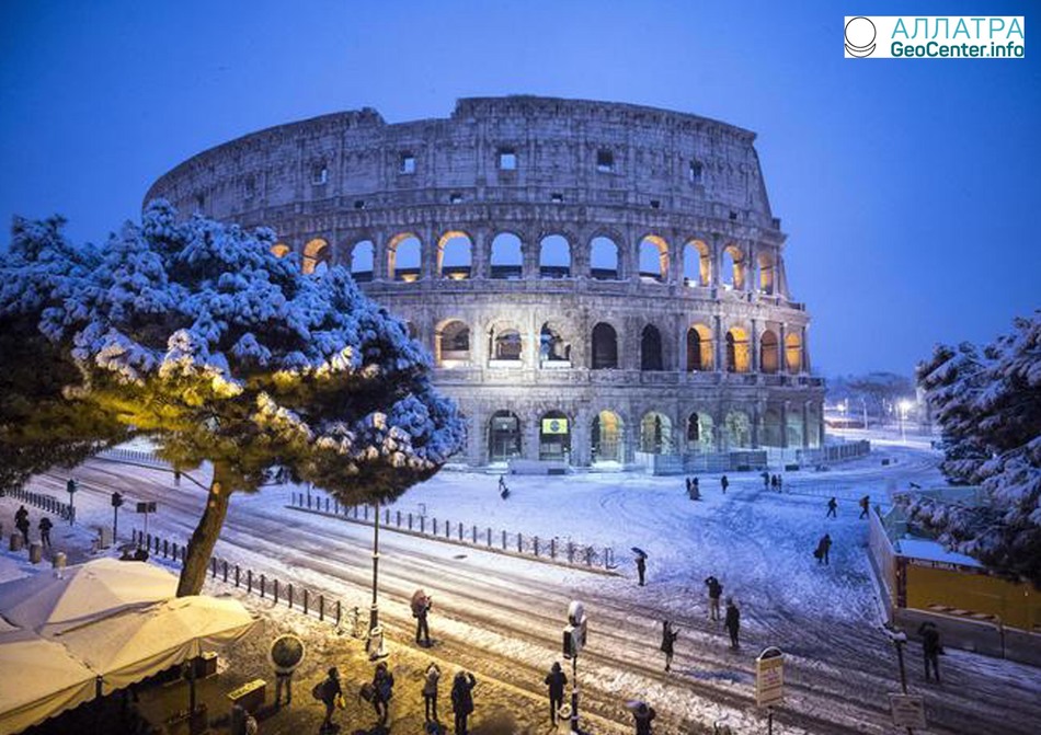 Зимняя сказка в Риме, февраль 2018 года
