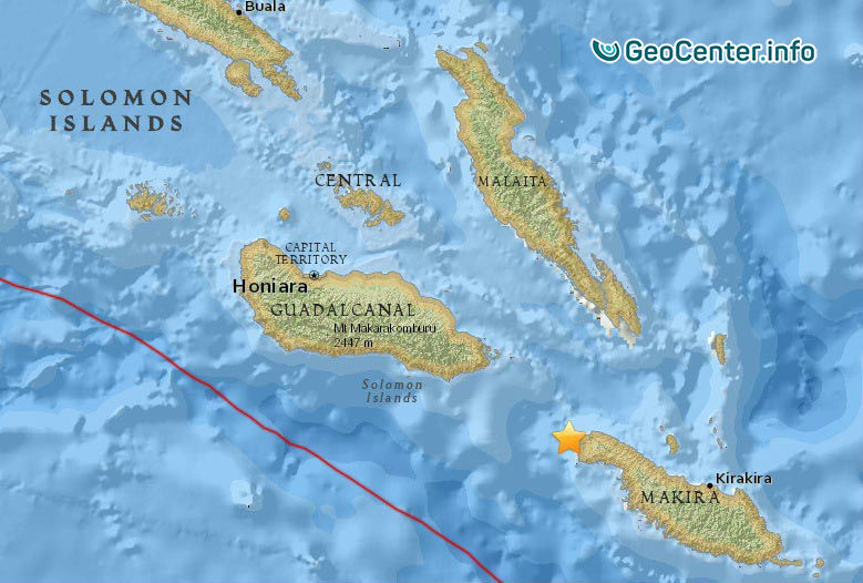 Очередное землетрясение у Соломоновых островов