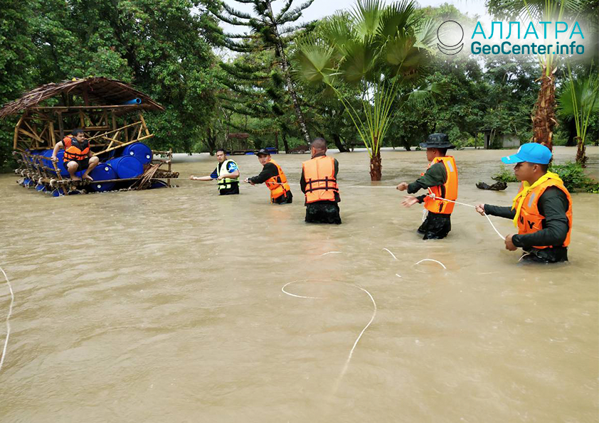 Проливные дожди и наводнения на юге Таиланда, декабрь 2018