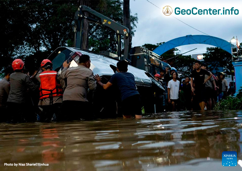 Silné záplavy v Indonézii, február 2023