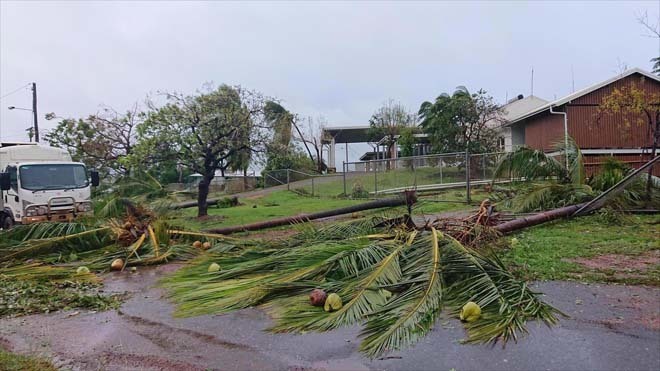 Silný tropický cyklón „Trevor“ na australském poloostrově Cape York, březen 2019