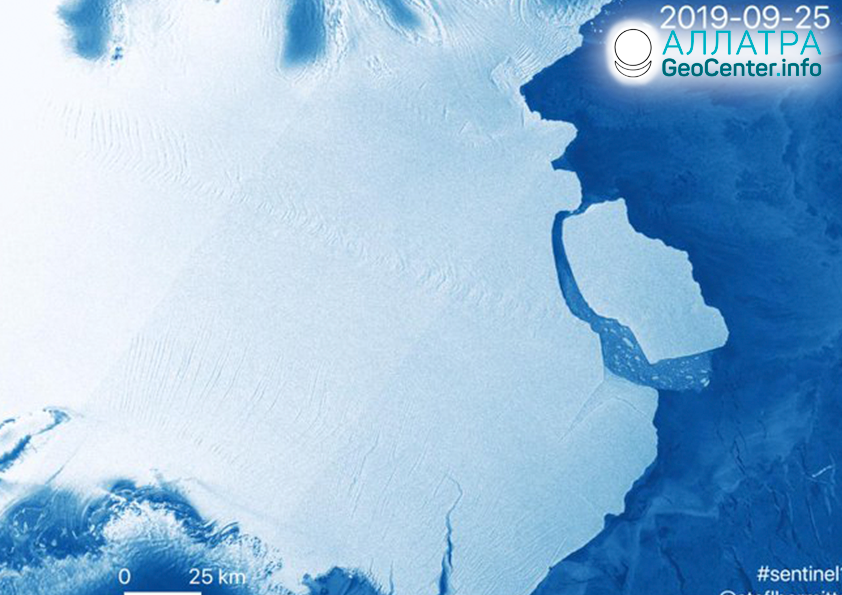 В Антарктиде откололся огромный айсберг, сентябрь 2019