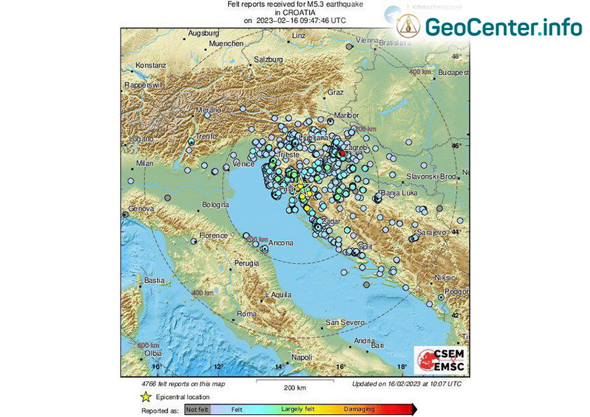 Zemetrasenie v Chorvátsku, február 2023