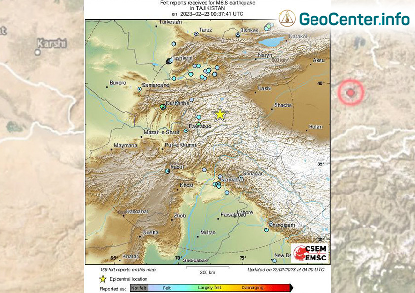 Zemetrasenie v Tadžikistane, február