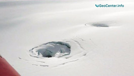 The glacier began to melt on the island of Iceland, September 2017