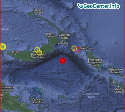 Землетрясение магнитудой 5,9 в Соломоновом море, cентябрь 2017