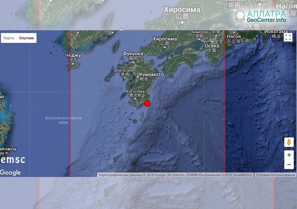 Землетрясение у берегов Японии, 11 июня 2018 г.