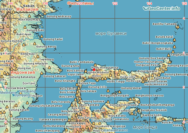 Крупное землетрясение в акватории Сулавеси (Филиппины)