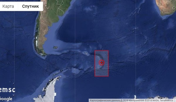 Мощное землетрясение у Южных Сандвичевых островов, август 2018 г.