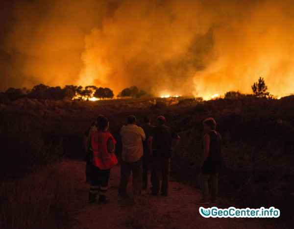 The evacuation of people in the Canary Islands due to a forest fire, Spain September 2017