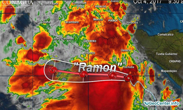Тропический шторм &quot;РАМОН&quot;  у побережья Мексики, октябрь 2017 года