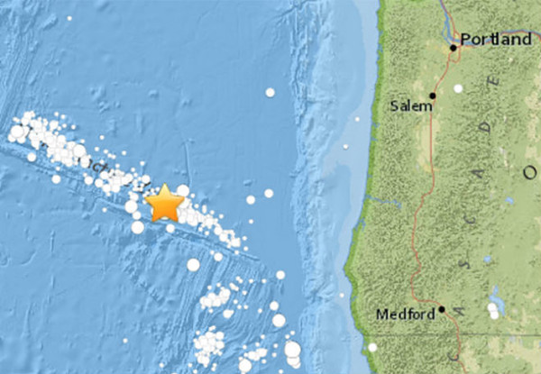 Землетрясение у берегов Орегона (США), август 2018 г.