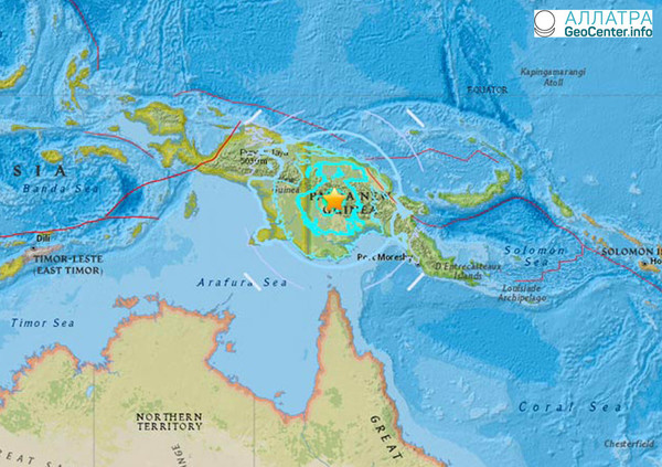 Серия землетрясений в Папуа-Новая Гвинея, апрель 2018 года