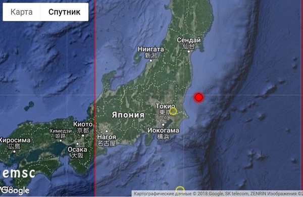Крупное землетрясение в Японии