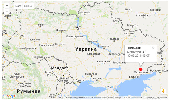 На востоке Украины произошло землетрясение 4,9 баллов, 7 августа 2016