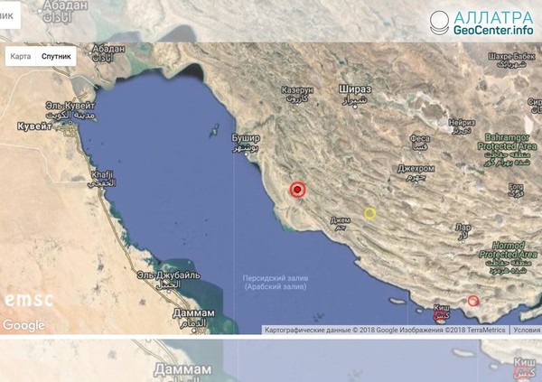 Землетрясение в Иране 19 апреля 2018 г.