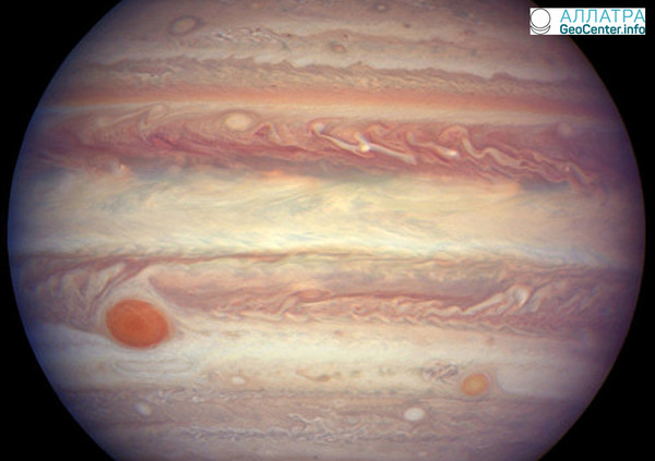Снимок масштабной бури на Юпитере, февраль-март 2018 года