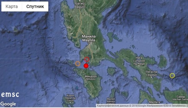 Крупное землетрясение на Филиппинах 31 августа 2018 г.