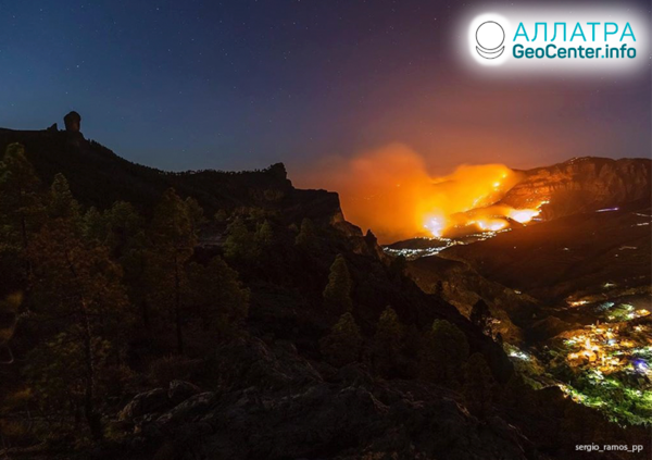 Лесной пожар в Испании, август 2019