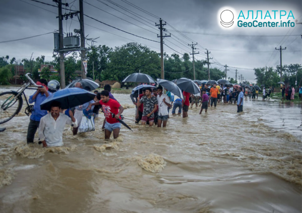 Povodně a sesuvy půdy v Nepálu, červenec 2019