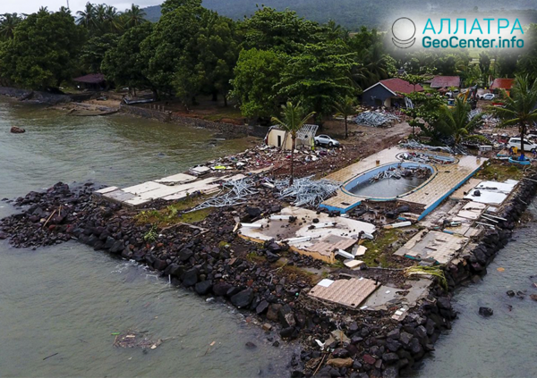 Последствия извержения вулканов Анак Кракатау, Карангетанг и цунами в Индонезии, декабрь 2018 года