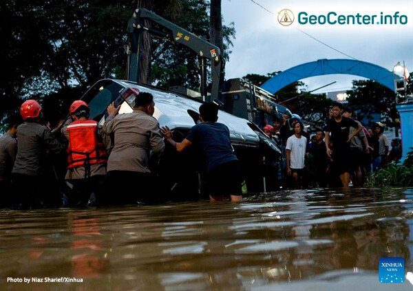 Silné záplavy v Indonézii, február 2023