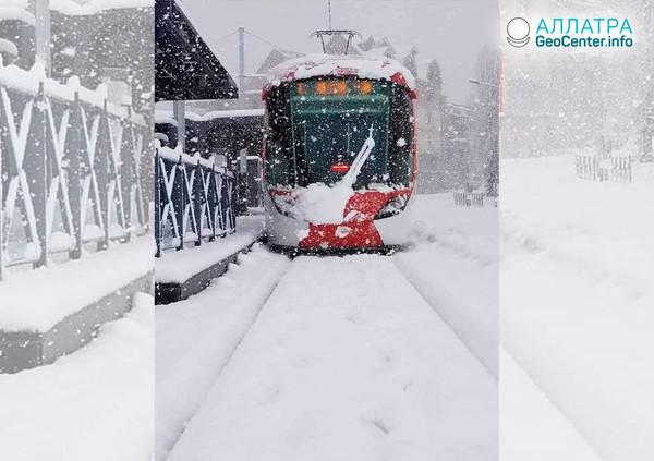 Silné sneženie a dažde v Alžírsku, január 2019